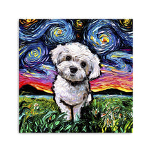 Maltipoo Night Canvas Wall Art