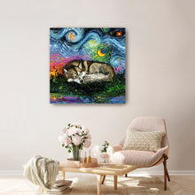 Sleepy Brown Husky Night