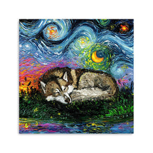 Sleepy Brown Husky Night