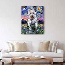 Westie And Flowers Night