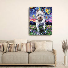 Westie And Flowers Night