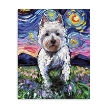 Westie And Flowers Night