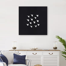 Birds In Flight Flock-Black White