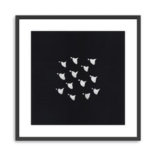 Birds In Flight Flock-Black White