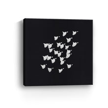 Birds In Flight Upwards- BW