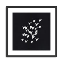 Birds In Flight Upwards- BW