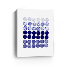 Meditation Circles - Indigo Canvas Wall Art