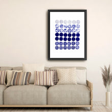 Meditation Circles - Indigo Canvas Wall Art