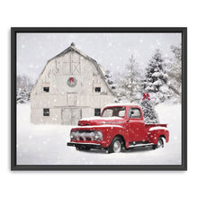 White Barn Red Truck Christmas Tree