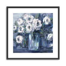 Indigo And White Blooms in Mason Jar