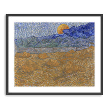 Landscape with Wheat Sheaves and Rising Moon, 1889 by Vincent Van Gogh