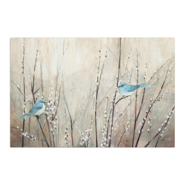 Pretty Birds Neutral Canvas Wall Art