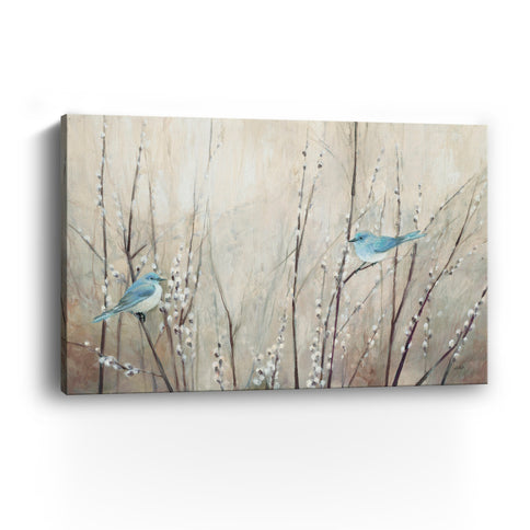 Pretty Birds Neutral Canvas Wall Art