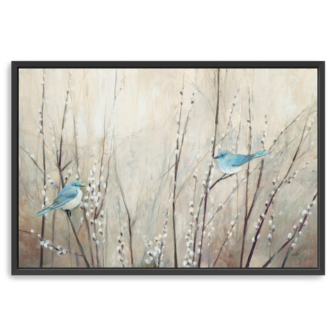 Pretty Birds Neutral Canvas Wall Art