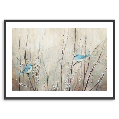 Pretty Birds Neutral Canvas Wall Art