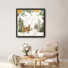 Wooded Holiday Santa Reindeer