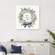 Warm Wishes Wreath Navy Bow