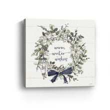 Warm Wishes Wreath Navy Bow