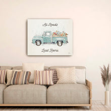 Blue Truck Floral All Roads Leads Home