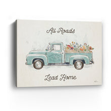Blue Truck Floral All Roads Leads Home