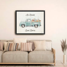 Blue Truck Floral All Roads Leads Home