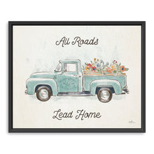 Blue Truck Floral All Roads Leads Home