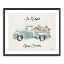 Blue Truck Floral All Roads Leads Home