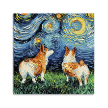 Corgi Night Canvas Wall Art