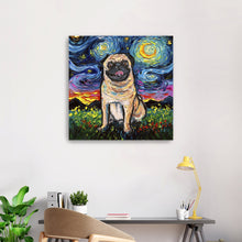 Fawn Pug Night Canvas Wall Art