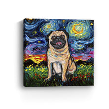 Fawn Pug Night Canvas Wall Art