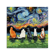 Starry Cats Canvas Wall Art