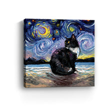 Tuxedo Cat Night II Canvas Wall Art