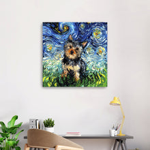 Yorkie Night Canvas Wall Art