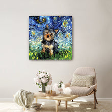 Yorkie Night Canvas Wall Art