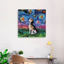 Beagle Night Canvas Wall Art