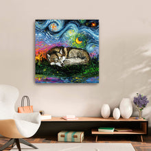 Sleepy Brown Husky Night