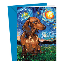 Brown Dachshund Night Greeting Cards (Pack of 150)