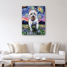 Westie And Flowers Night