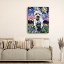 Westie And Flowers Night