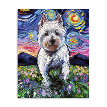 Westie And Flowers Night