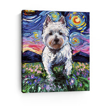 Westie And Flowers Night