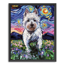 Westie And Flowers Night