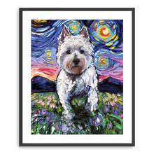 Westie And Flowers Night