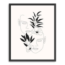 Two Faces Floral Nude Black