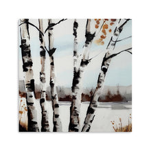Birch Tree in Snowy Field