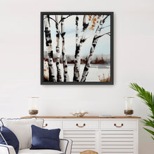 Birch Tree in Snowy Field