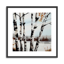 Birch Tree in Snowy Field