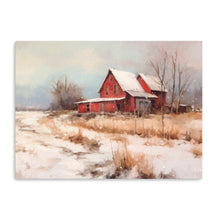 Red Barn on Snowy Winter