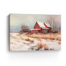 Red Barn on Snowy Winter