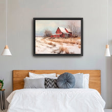 Red Barn on Snowy Winter